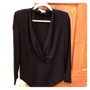 Iro black deep v drape neck top Euro size 36